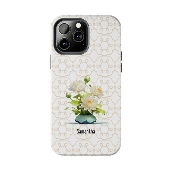 Birth Flower iPhone Cases | July Birth Flower: Water Lily | Name Customization - Image 78