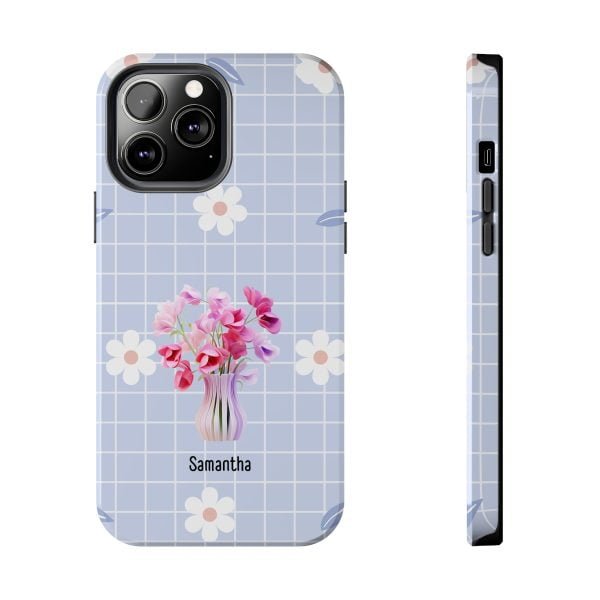 Birth Flower iPhone Cases | April Birth Flower: Sweet Pea | Name Customization - Image 72