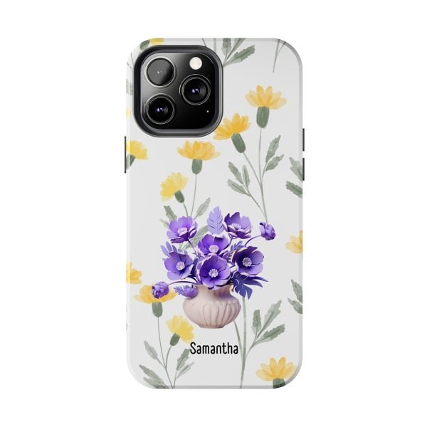 Birth Flower iPhone Cases | February Birth Flower: Violet | Name Customization - Image 75