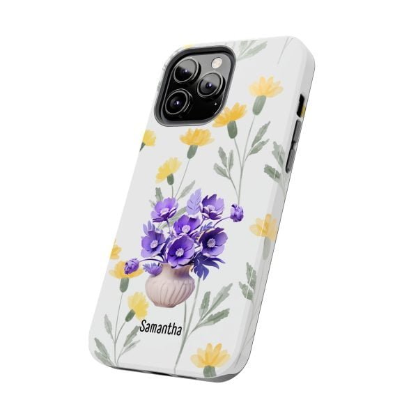 Birth Flower iPhone Cases | February Birth Flower: Violet | Name Customization - Image 76