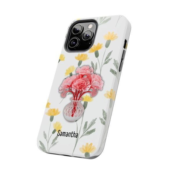 Birth Flower iPhone Cases | January Birth Flower: Carnation | Name Customization - Image 76
