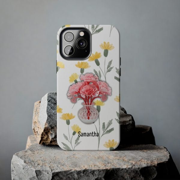 Birth Flower iPhone Cases | January Birth Flower: Carnation | Name Customization - Image 78