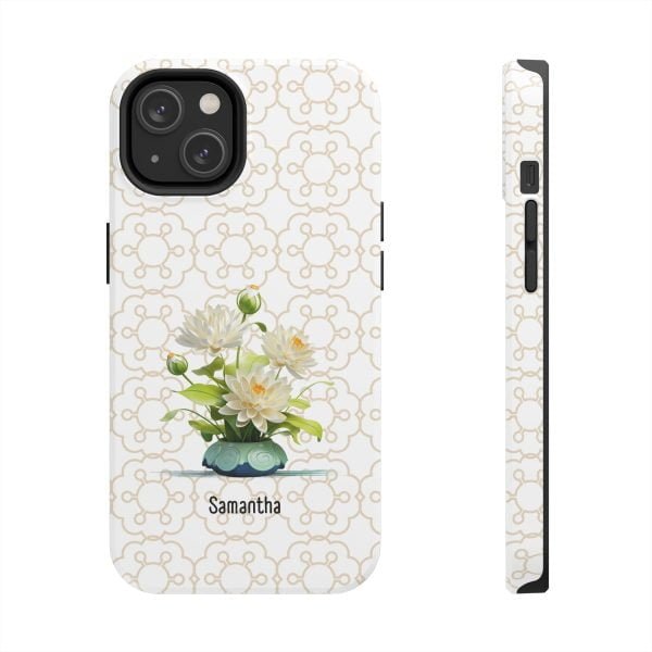 Birth Flower iPhone Cases | July Birth Flower: Water Lily | Name Customization - Image 83