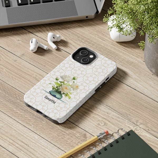 Birth Flower iPhone Cases | July Birth Flower: Water Lily | Name Customization - Image 84