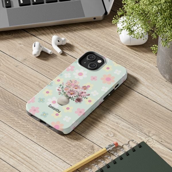 Birth Flower iPhone Cases | Oct Birth Flower: Cosmos | Name Customization - Image 84