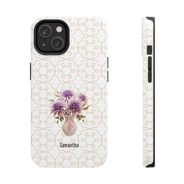 Birth Flower iPhone Cases | Sep Birth Flower: Aster | Name Customization - Image 78
