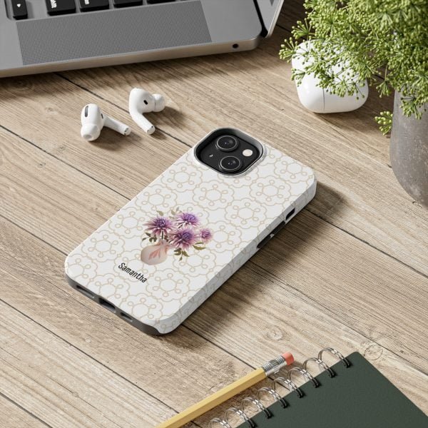 Birth Flower iPhone Cases | Sep Birth Flower: Aster | Name Customization - Image 79
