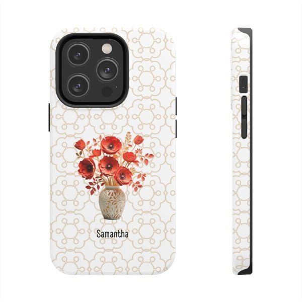 Birth Flower iPhone Cases | Aug Birth Flower: Poppy | Name Customization - Image 80