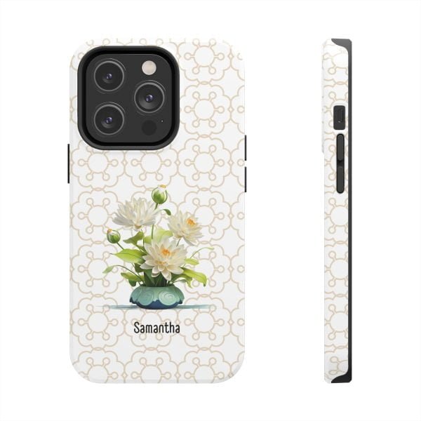 Birth Flower iPhone Cases | July Birth Flower: Water Lily | Name Customization - Image 85