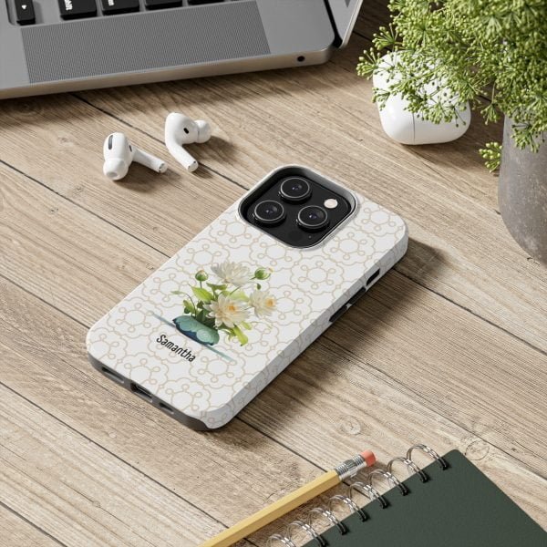 Birth Flower iPhone Cases | July Birth Flower: Water Lily | Name Customization - Image 86