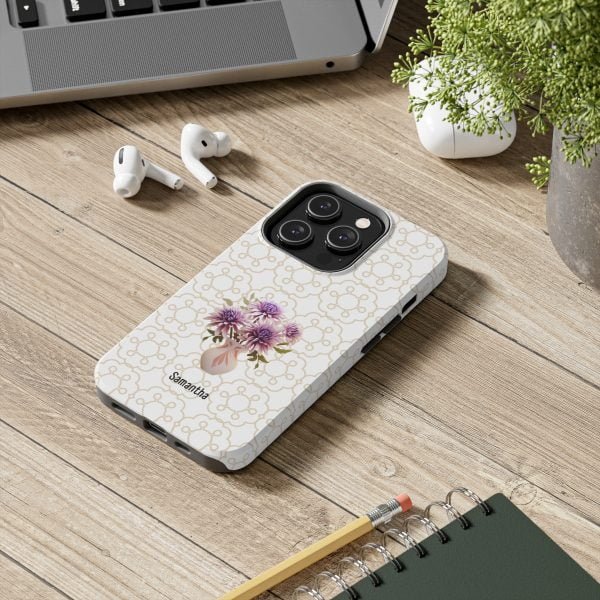 Birth Flower iPhone Cases | Sep Birth Flower: Aster | Name Customization - Image 81