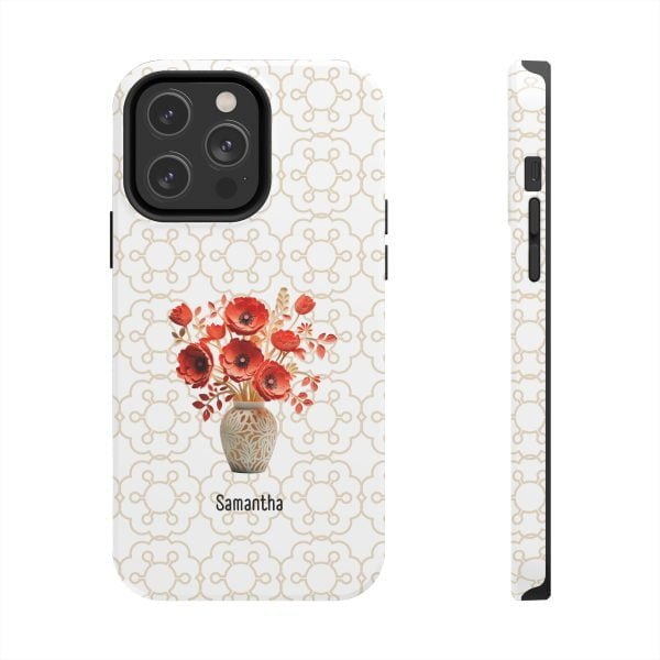 Birth Flower iPhone Cases | Aug Birth Flower: Poppy | Name Customization - Image 82