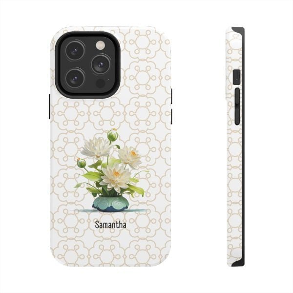 Birth Flower iPhone Cases | July Birth Flower: Water Lily | Name Customization - Image 87