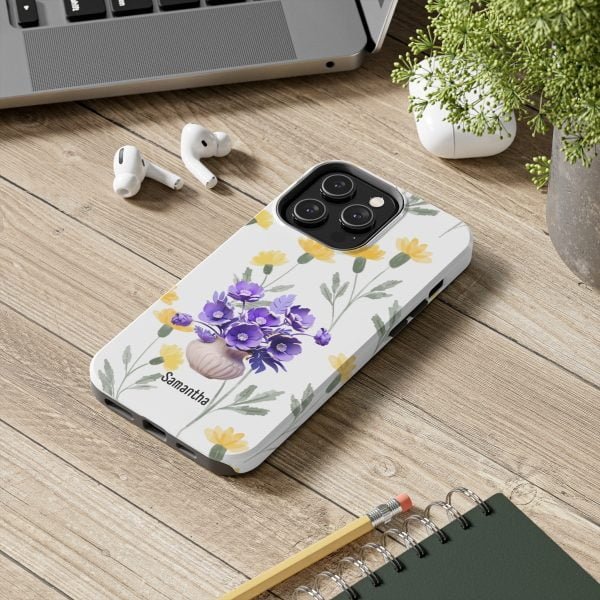 Birth Flower iPhone Cases | February Birth Flower: Violet | Name Customization - Image 83