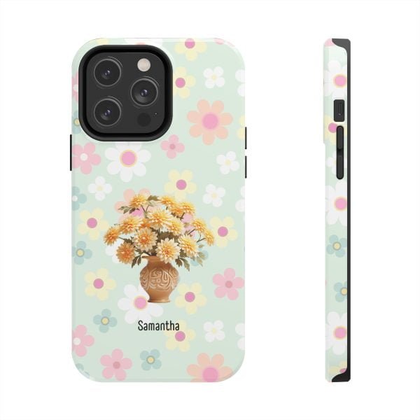 Birth Flower iPhone Cases | Nov Birth Flower: Chrysanthemum | Name Customization - Image 82