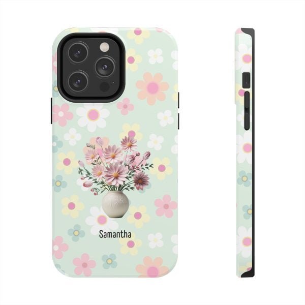 Birth Flower iPhone Cases | Oct Birth Flower: Cosmos | Name Customization - Image 87