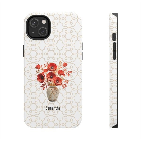 Birth Flower iPhone Cases | Aug Birth Flower: Poppy | Name Customization - Image 84