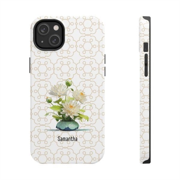 Birth Flower iPhone Cases | July Birth Flower: Water Lily | Name Customization - Image 89