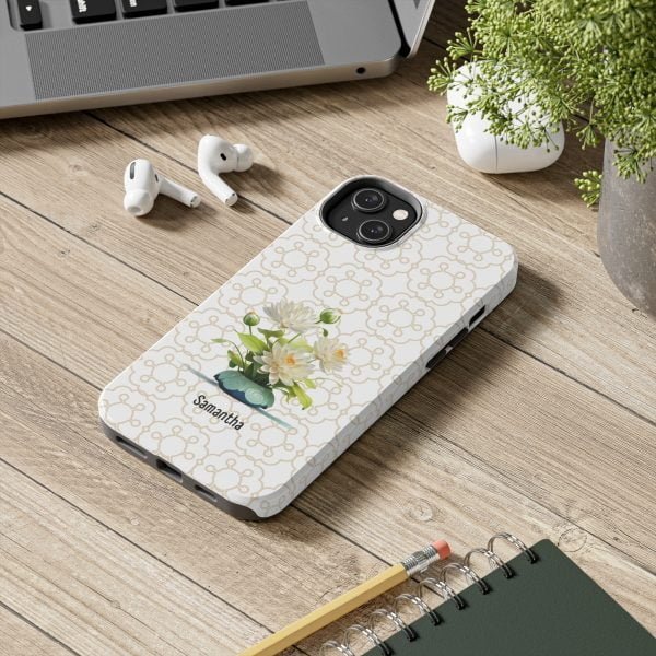 Birth Flower iPhone Cases | July Birth Flower: Water Lily | Name Customization - Image 90