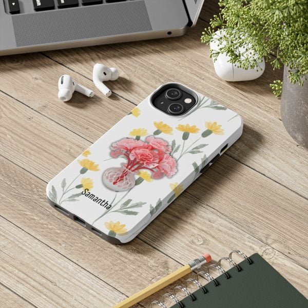 Birth Flower iPhone Cases | January Birth Flower: Carnation | Name Customization - Image 85