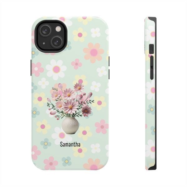 Birth Flower iPhone Cases | Oct Birth Flower: Cosmos | Name Customization - Image 89