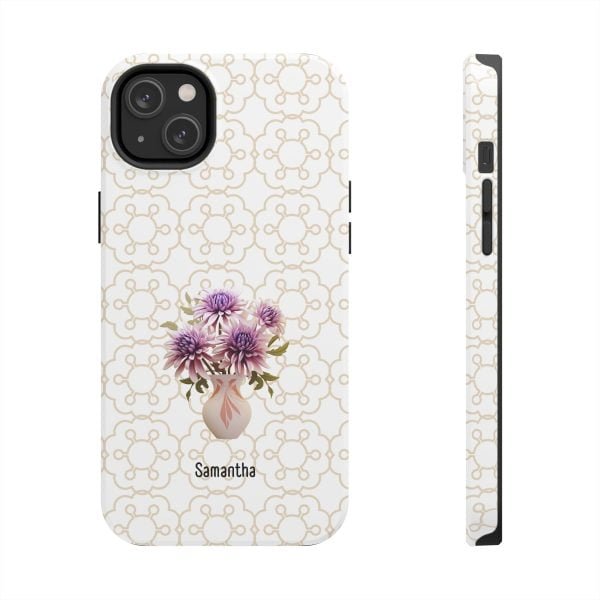 Birth Flower iPhone Cases | Sep Birth Flower: Aster | Name Customization - Image 84
