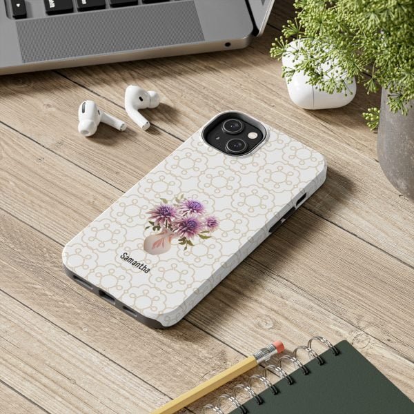 Birth Flower iPhone Cases | Sep Birth Flower: Aster | Name Customization - Image 85