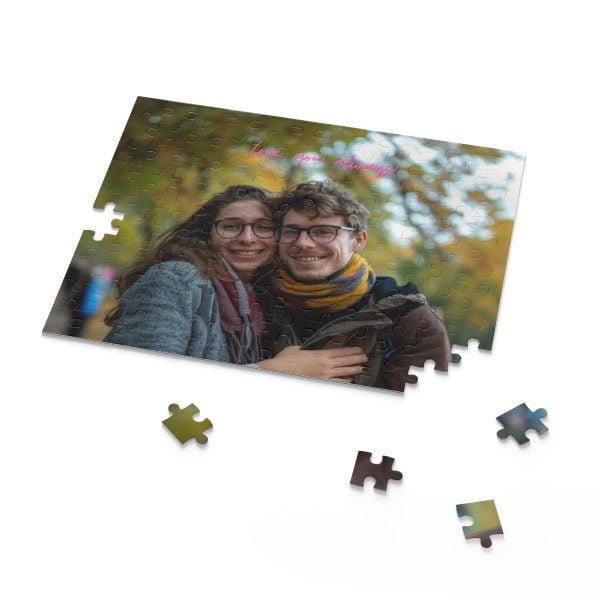 Custom Couple Photo Puzzle (120, 252, 500-Piece), Text Customization, Personalized Gift - Image 6