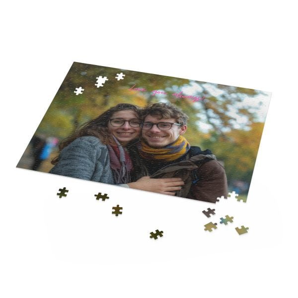 Custom Couple Photo Puzzle (120, 252, 500-Piece), Text Customization, Personalized Gift - Image 3