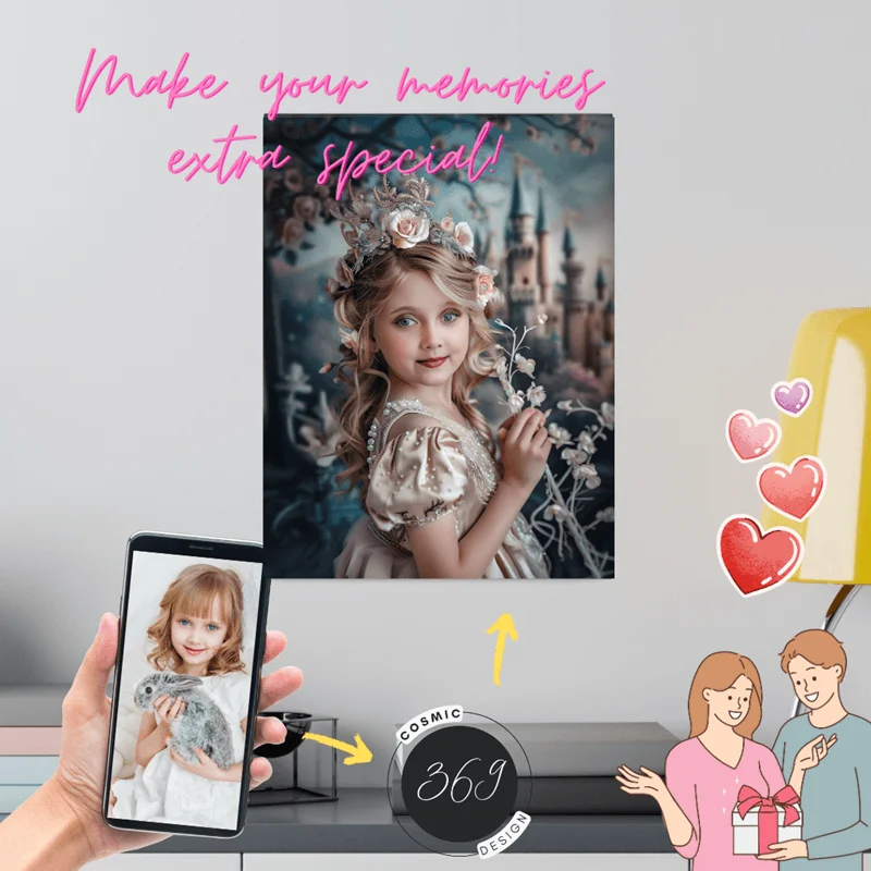 Custom Princess Portrait Canvas (1) Custom Princess Portrait Canvas Personalized Princess Portrait Matte Canvas from Photo