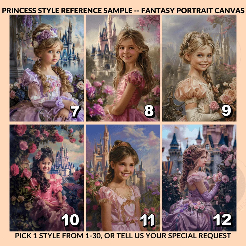 Custom Princess Portrait Canvas instruction 4 Personalized Princess Portrait Matte Canvas from Photo