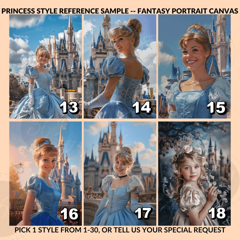Custom Princess Portrait Canvas instruction 5 Personalized Princess Portrait Canvas from Photo | Best for party & gift