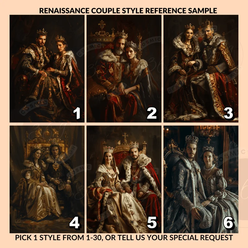 Custom Renaissance Couple Portrait Matte Canvas3 turn you photo into fantasy couple portrait matte canvas