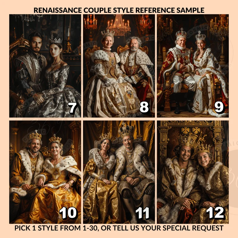Custom Renaissance Couple Portrait Matte Canvas4 best anniversary gift for couple