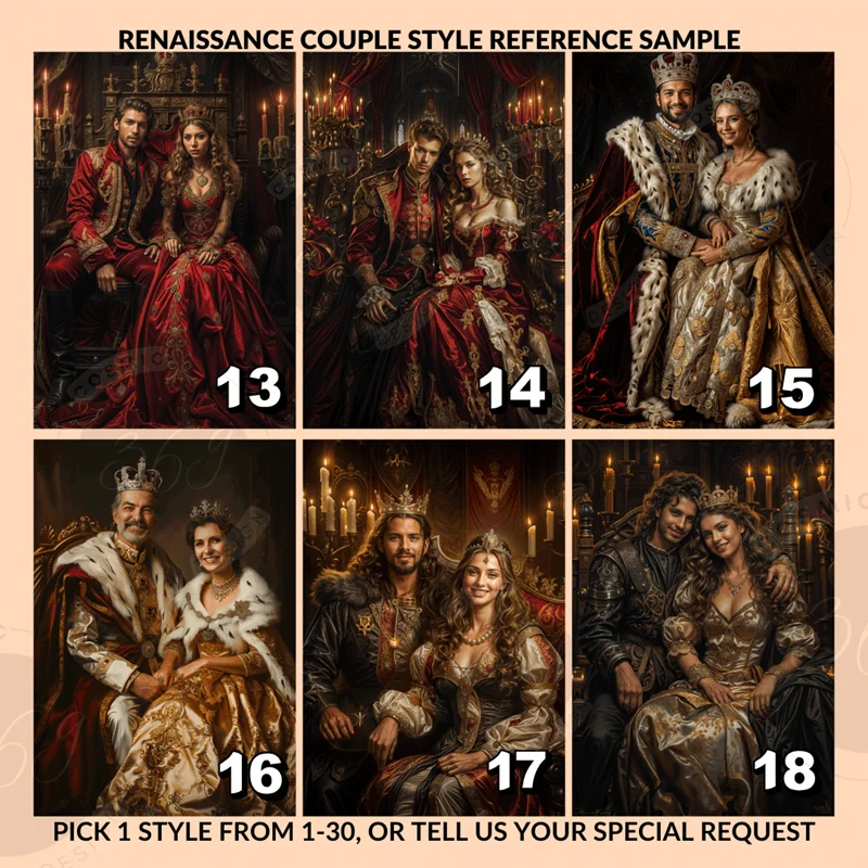 Custom Renaissance Couple Portrait Matte Canvas5 custom fantasy couple portrait matte canvas from photo