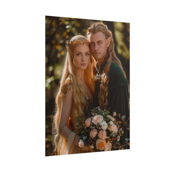 Custom Fantasy Couple Portrait Poster from photo | Custom Couple Portrait from photo Middle-Earth Style | Best for Anniversary Gift, Special Gift - Image 83