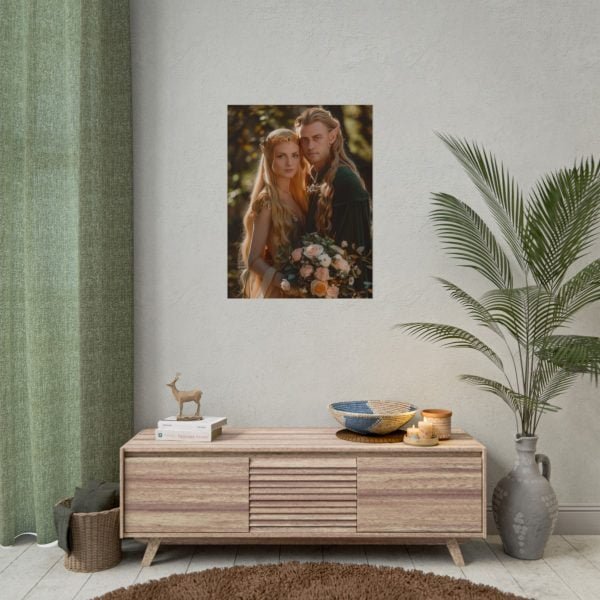 Custom Fantasy Couple Portrait Poster from photo | Custom Couple Portrait from photo Middle-Earth Style | Best for Anniversary Gift, Special Gift - Image 84