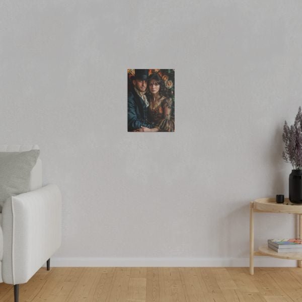 Personalized Fantasy Couple Portrait Matte Canvas | Custom Floral Wonderland Couple Portrait Personalized Couple Portrait from Photo | Best for anniversary gift - Image 7