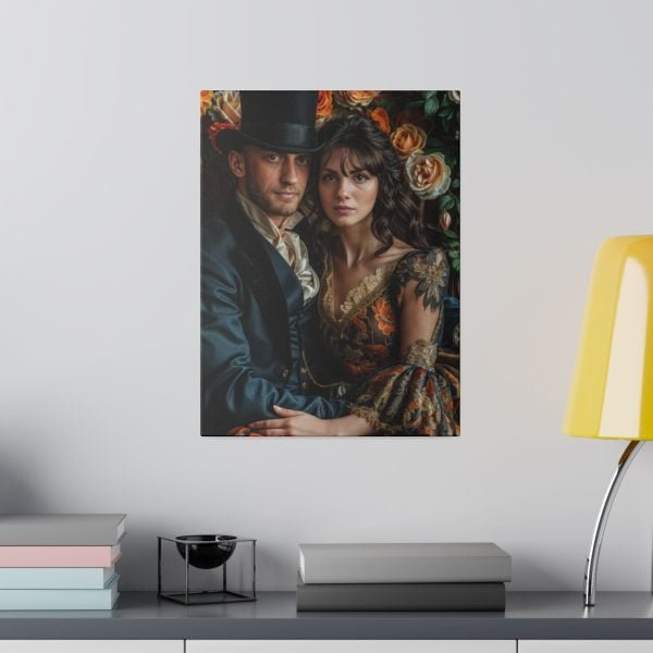 Personalized Fantasy Couple Portrait Matte Canvas | Custom Floral Wonderland Couple Portrait Personalized Couple Portrait from Photo | Best for anniversary gift - Image 8