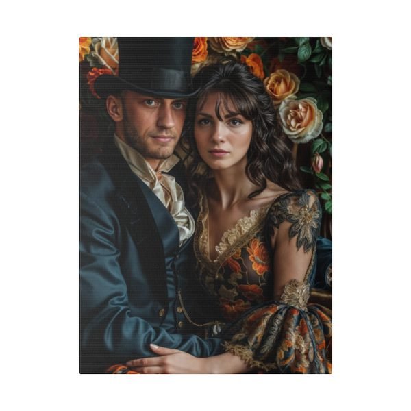 Personalized Fantasy Couple Portrait Matte Canvas | Custom Floral Wonderland Couple Portrait Personalized Couple Portrait from Photo | Best for anniversary gift - Image 5