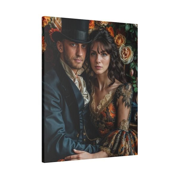 Personalized Fantasy Couple Portrait Matte Canvas | Custom Floral Wonderland Couple Portrait Personalized Couple Portrait from Photo | Best for anniversary gift - Image 10