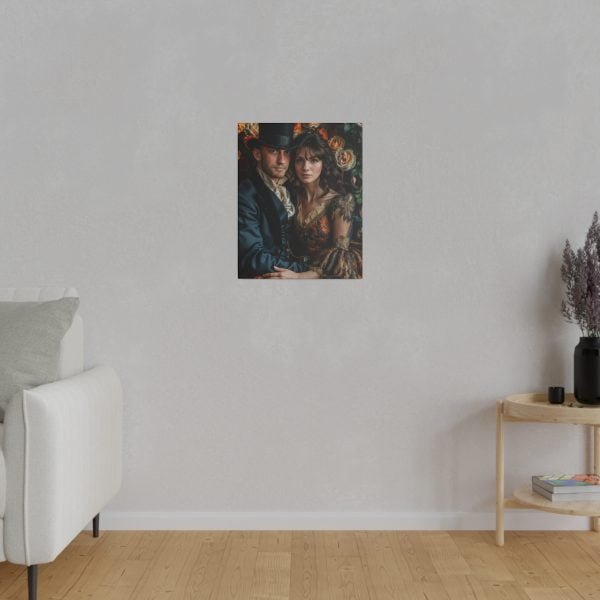 Personalized Fantasy Couple Portrait Matte Canvas | Custom Floral Wonderland Couple Portrait Personalized Couple Portrait from Photo | Best for anniversary gift - Image 11