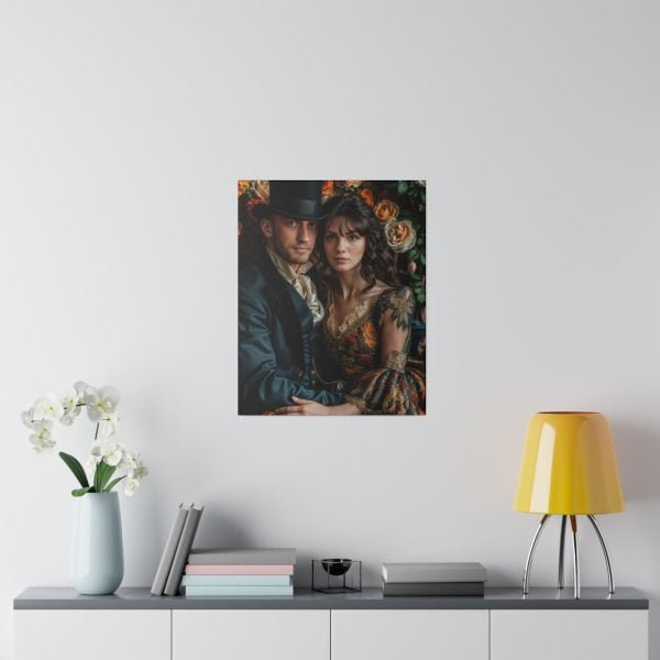 Personalized Fantasy Couple Portrait Matte Canvas | Custom Floral Wonderland Couple Portrait Personalized Couple Portrait from Photo | Best for anniversary gift - Image 12