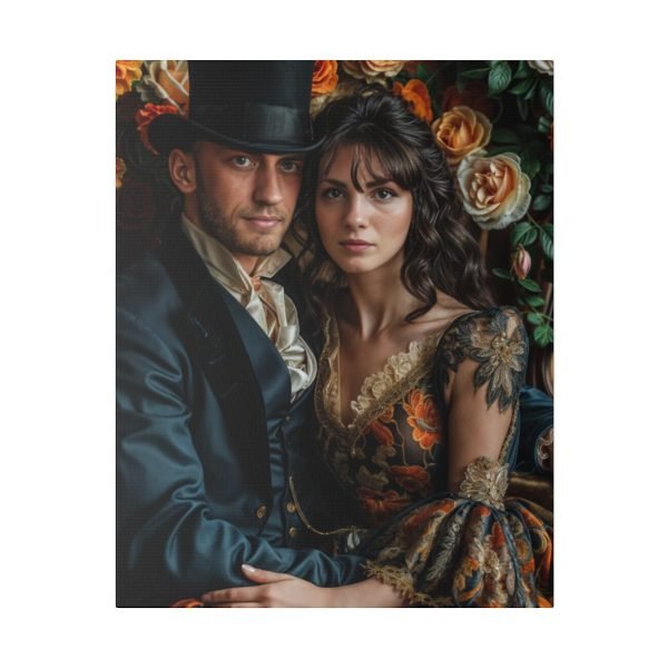 Personalized Fantasy Couple Portrait Matte Canvas | Custom Floral Wonderland Couple Portrait Personalized Couple Portrait from Photo | Best for anniversary gift - Image 9