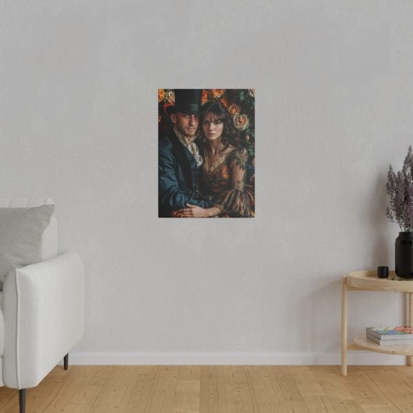 Personalized Fantasy Couple Portrait Matte Canvas | Custom Floral Wonderland Couple Portrait Personalized Couple Portrait from Photo | Best for anniversary gift - Image 15