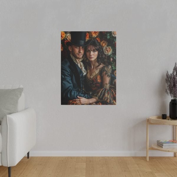 Personalized Fantasy Couple Portrait Matte Canvas | Custom Floral Wonderland Couple Portrait Personalized Couple Portrait from Photo | Best for anniversary gift - Image 19
