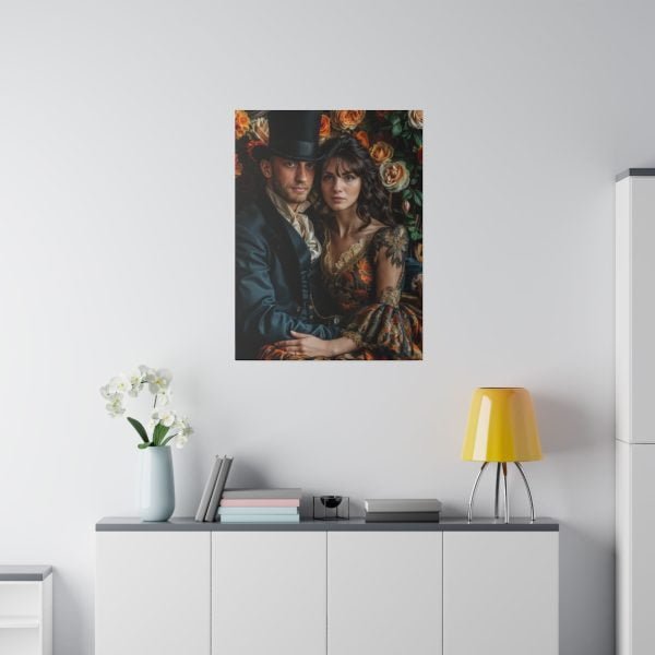 Personalized Fantasy Couple Portrait Matte Canvas | Custom Floral Wonderland Couple Portrait Personalized Couple Portrait from Photo | Best for anniversary gift - Image 20