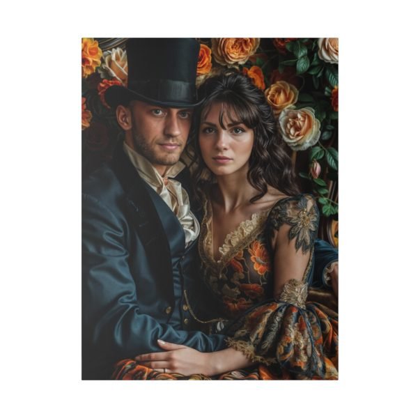 Personalized Fantasy Couple Portrait Matte Canvas | Custom Floral Wonderland Couple Portrait Personalized Couple Portrait from Photo | Best for anniversary gift - Image 17