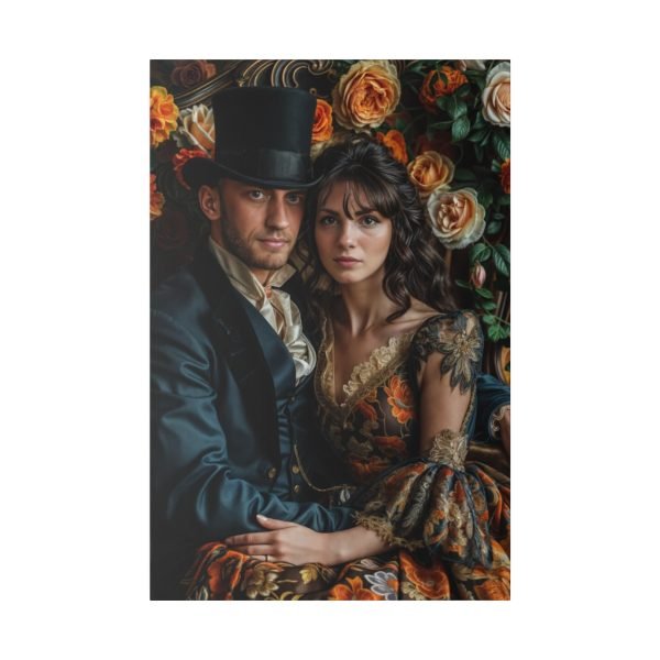 Personalized Fantasy Couple Portrait Matte Canvas | Custom Floral Wonderland Couple Portrait Personalized Couple Portrait from Photo | Best for anniversary gift - Image 2