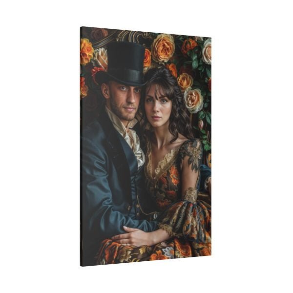 Personalized Fantasy Couple Portrait Matte Canvas | Custom Floral Wonderland Couple Portrait Personalized Couple Portrait from Photo | Best for anniversary gift - Image 3